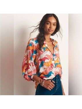 Maeve Pastoral Watercolor Blouse